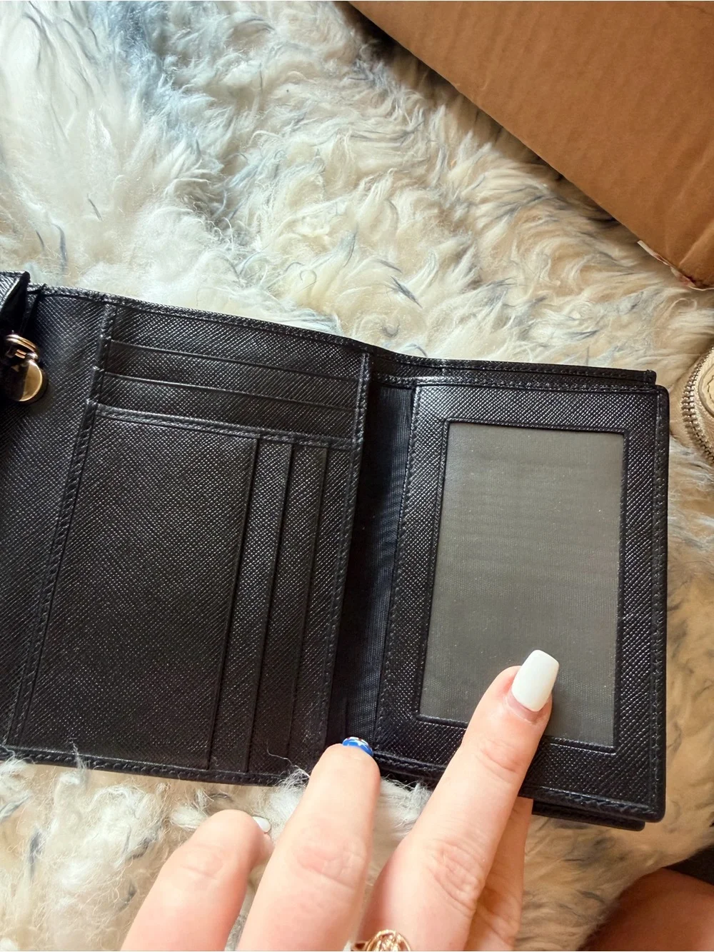 Salvatore Ferragamo Black Leather Gancini Clasp Wallet with Gold Hardware
